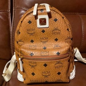 MCM mini backpack-Cognac/off white